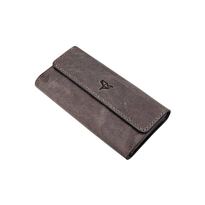 Zoozie Bags Cartera Pavia - Grey para Mujer, 100% Piel Auténtica, Gris, 19x10x2 cm